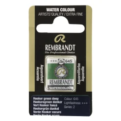 Rembrandt akvarelfarve half pan – Hooker Green Deep 645