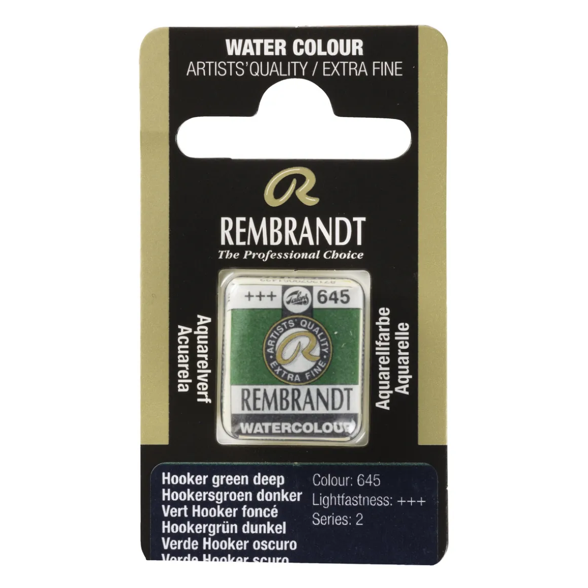 Rembrandt akvarelfarve half pan – Hooker Green Deep 645
