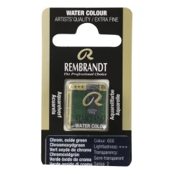 Rembrandt akvarelfarve half pan – Chromium Oxide Green 668