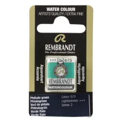 Rembrandt akvarelfarve half pan – Phthalo Green 675