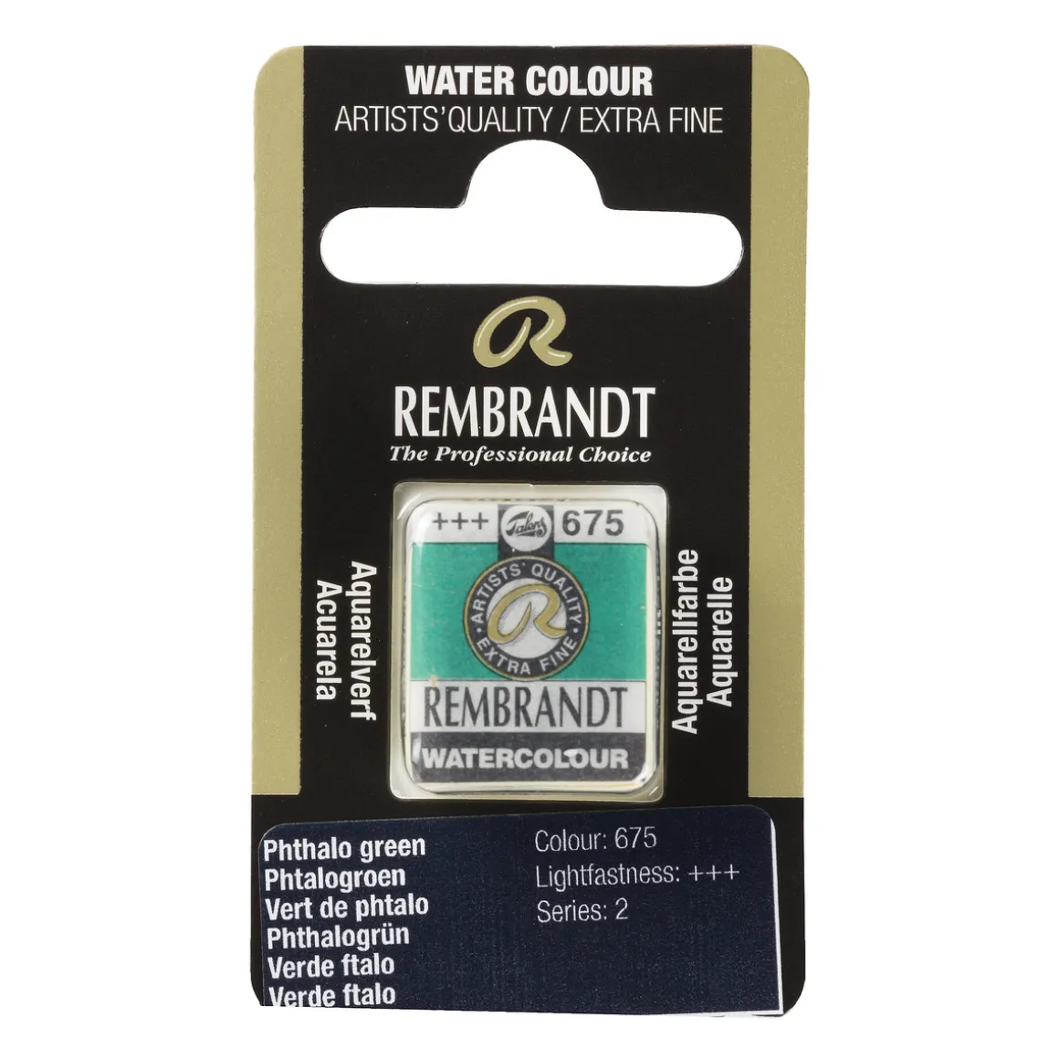 Rembrandt akvarelfarve half pan – Phthalo Green 675