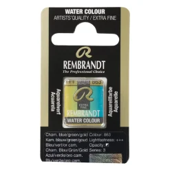Rembrandt akvarelfarve half pan – Chameleon Blue Green Gold 863