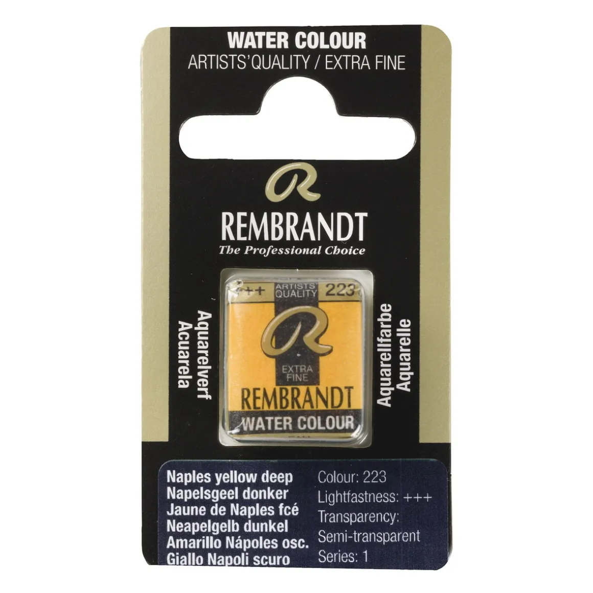 Rembrandt akvarelfarve half pan – Naples Yellow Deep 223