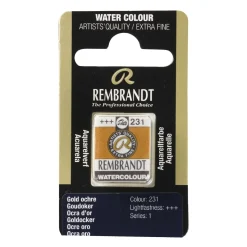 Rembrandt akvarelfarve half pan – Gold Ochre 231
