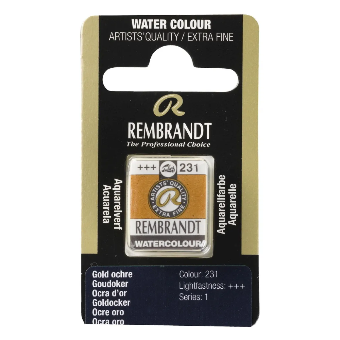 Rembrandt akvarelfarve half pan – Gold Ochre 231
