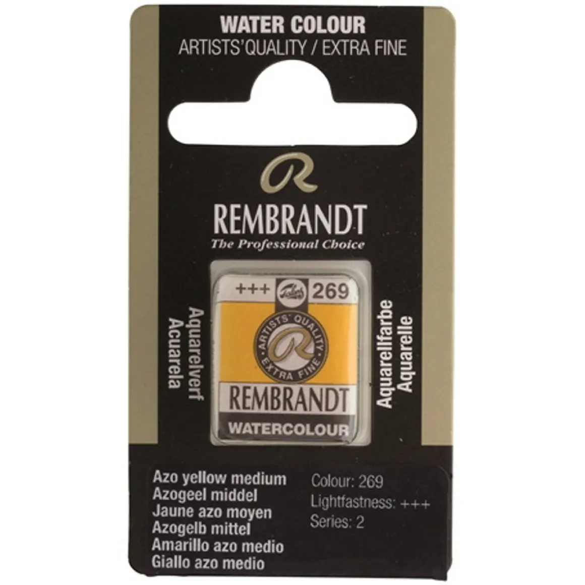 Rembrandt akvarelfarve half pan – Azo Yellow Medium 269