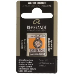Rembrandt akvarelfarve half pan – Azo Yellow Deep 270