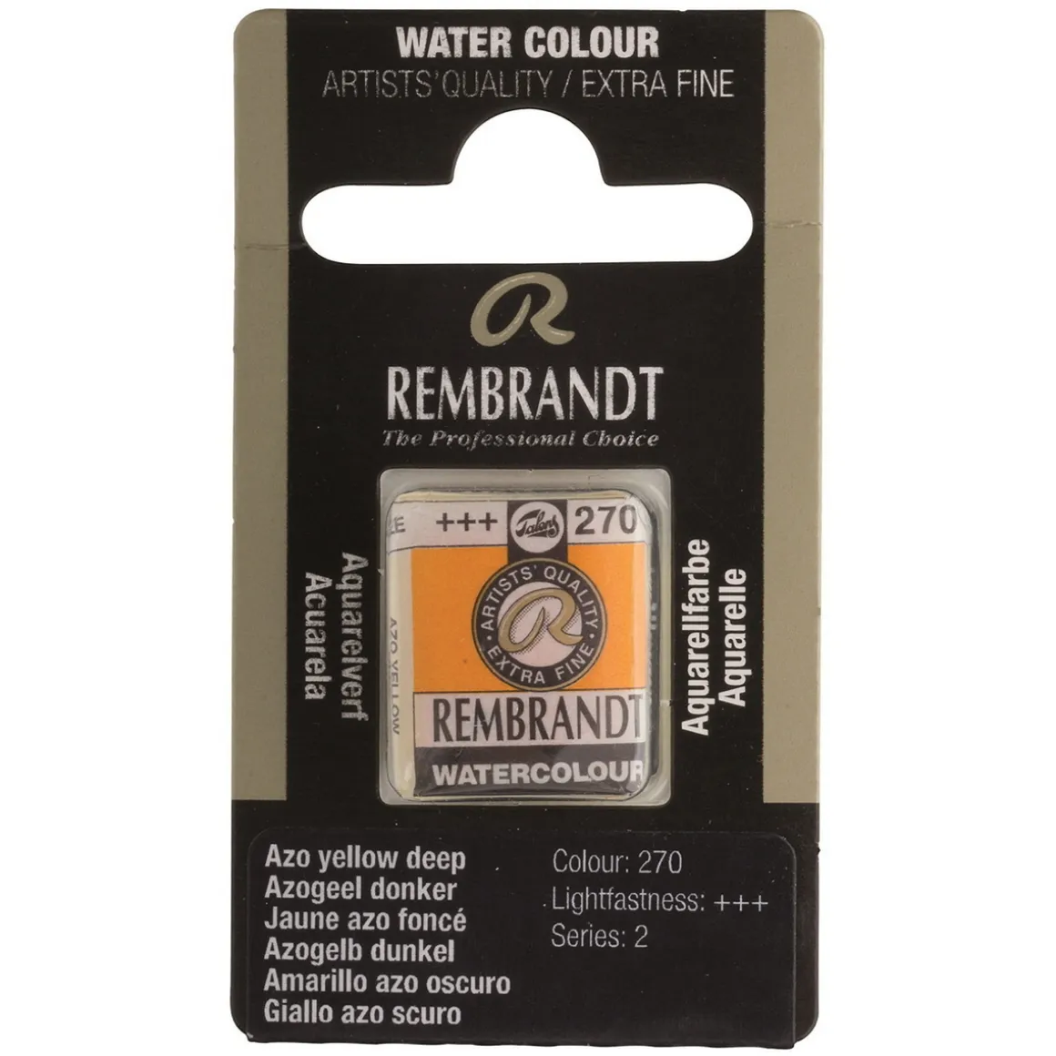 Rembrandt akvarelfarve half pan – Azo Yellow Deep 270
