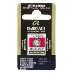 Rembrandt akvarelfarve half pan – Alizarin Crimson 326