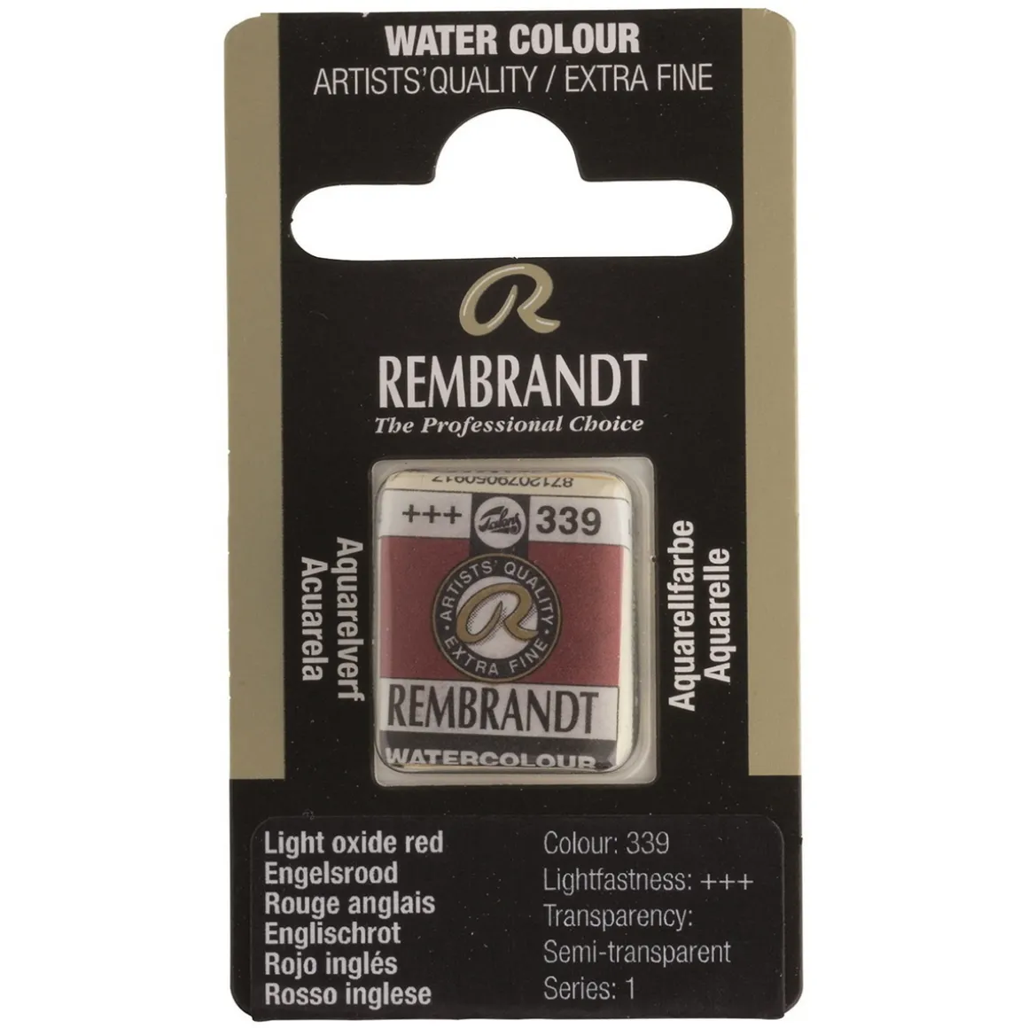 Rembrandt akvarelfarve half pan – Light Oxide Red 339