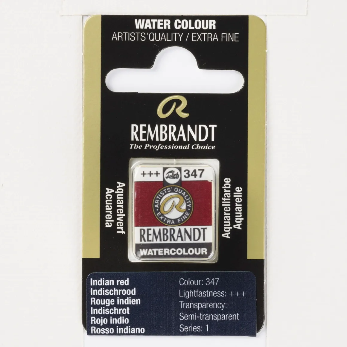 Rembrandt akvarelfarve half pan – Indian Red 347