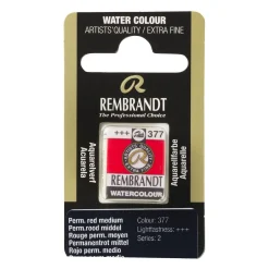 Rembrandt akvarelfarve half pan – Permanent Red Medium 377