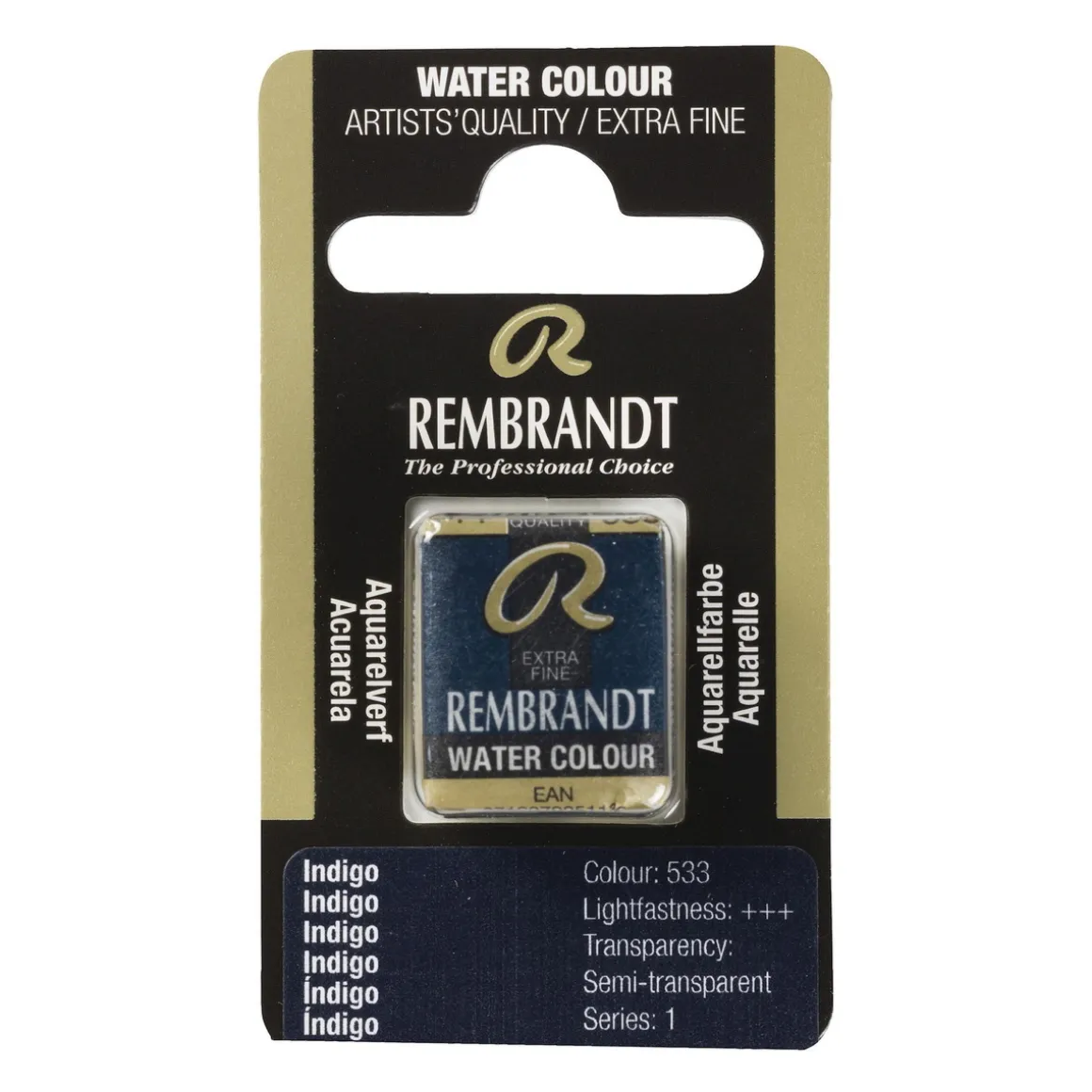 Rembrandt akvarelfarve half pan – Indigo 533