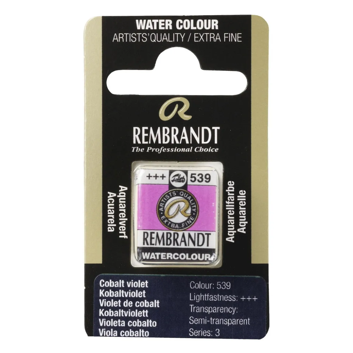 Rembrandt akvarelfarve half pan – Cobalt Violet 539