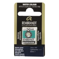 Rembrandt akvarelfarve half pan – Bluish Green 640