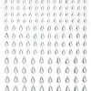 Rhinestone stickers dråber krystal – 288 krystaldråber. L 5, 7, 10 mm