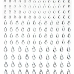 Rhinestone stickers dråber krystal – 288 krystaldråber. L 5, 7, 10 mm