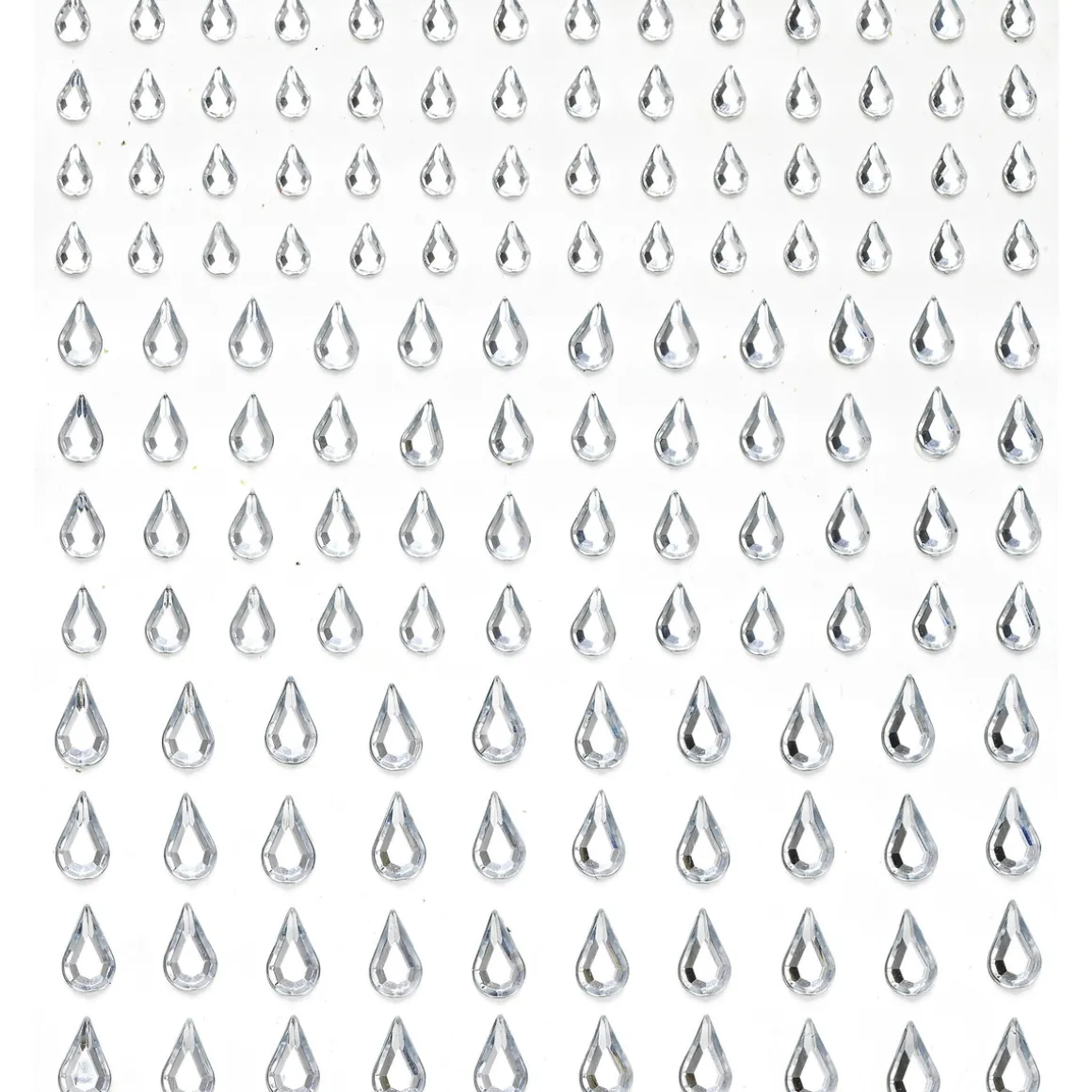 Rhinestone stickers dråber krystal – 288 krystaldråber. L 5, 7, 10 mm
