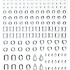Rhinestone stickers forme krystal – 304 forskelligt formede perlestickers. L 2-12 mm