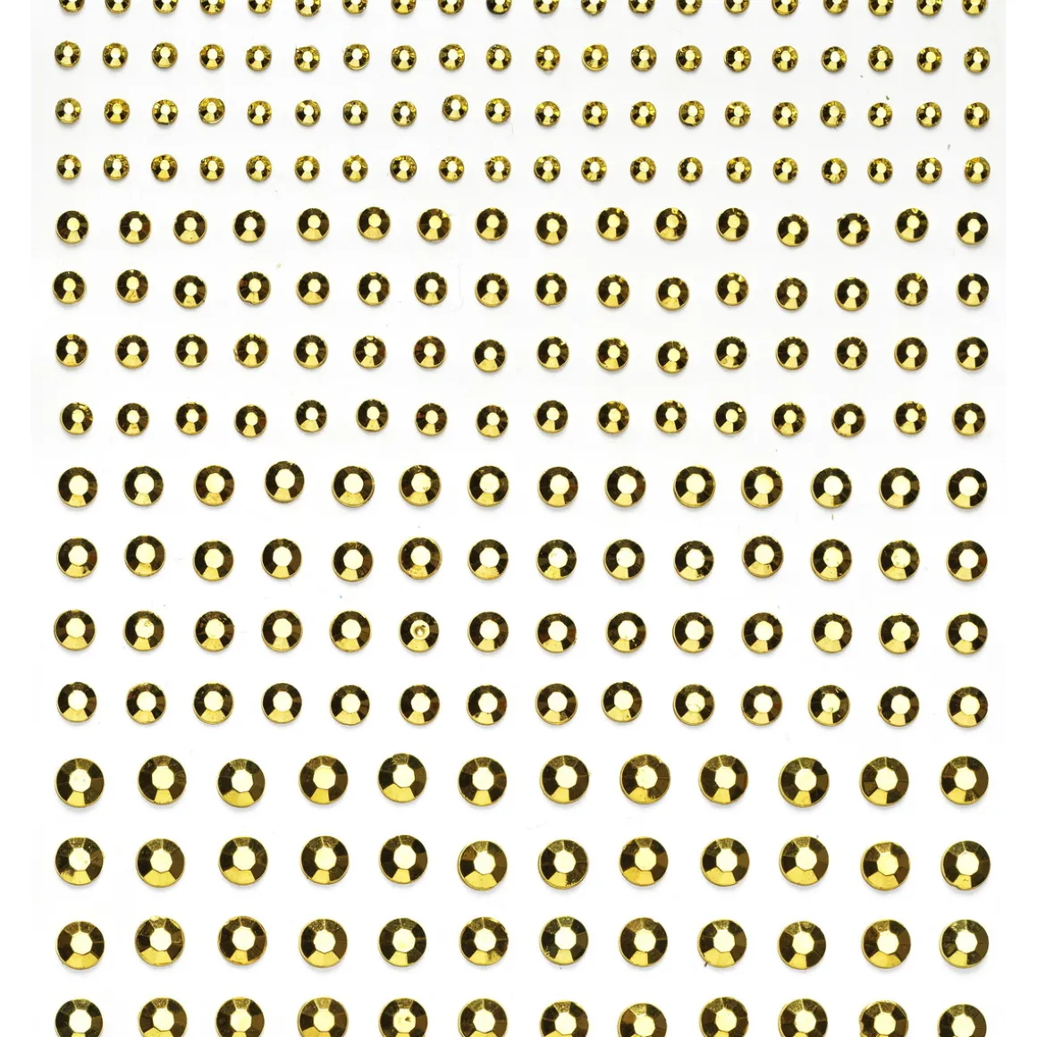 Rhinestone stickers guldmetallic – 496 gyldne perlestickers. Ø3, 4, 5, 6 mm