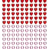 Rhinestone stickers hjerter – 240 røde og krystallignende hjerter. Ø8 mm