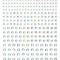 Rhinestone stickers iriserende krystal – 496 perlestickers. Ø3, 4, 5, 6 mm