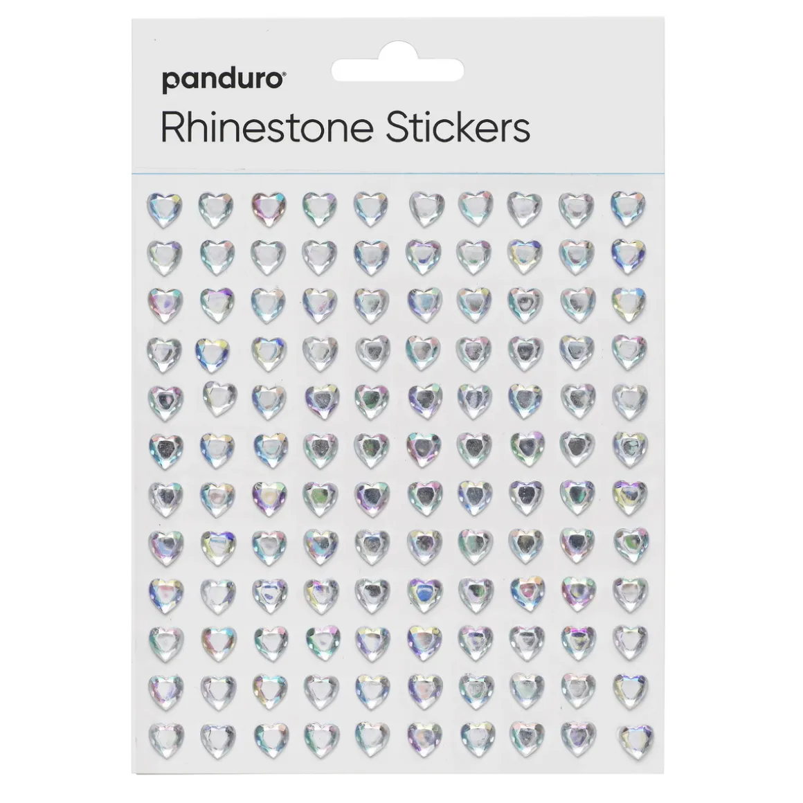 Rhinestone Stickers iriserende hjerter – i alt 240 hjerter som er Ø8 mm