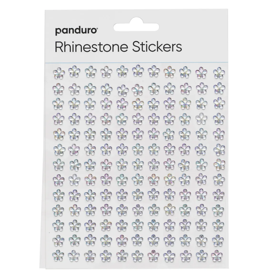 Rhinestone Stickers iriserende blomster – i alt 286 blomster som er Ø8 mm