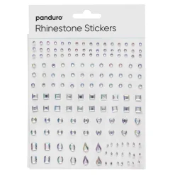 Rhinestone Stickers iriserende mix med forskellige former – i alt 310 former, ca. 2-10 mm