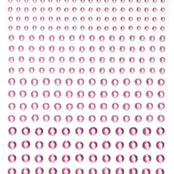 Rhinestone stickers lys rosa – 496 lys rosa perlestickers. Ø3, 4, 5, 6 mm