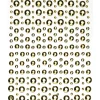 Rhinestone stickers messingmetallic – 450 nitteformede perlestickers. Ø3, 4, 5, 7 mm