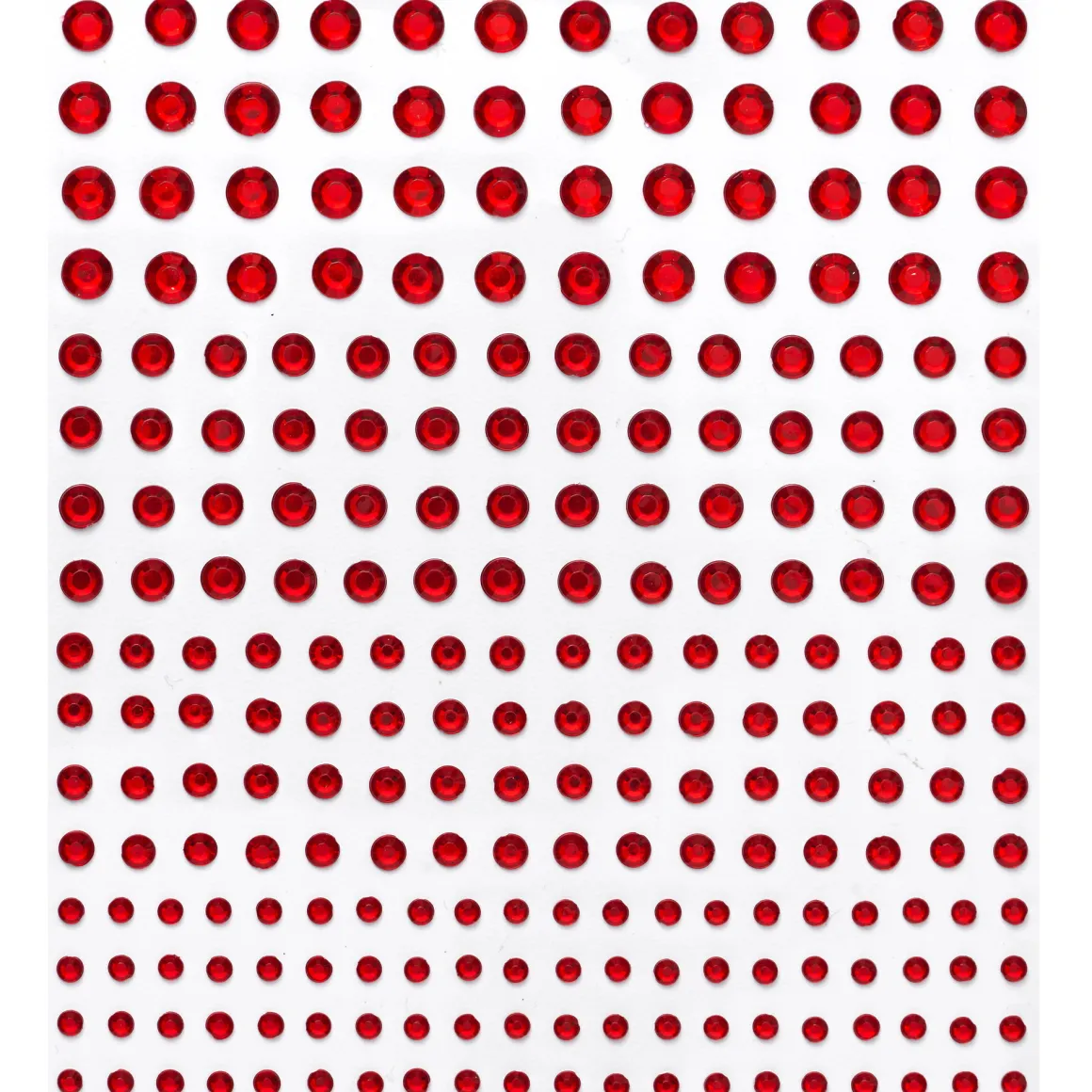 Rhinestone stickers rød – i alt 496 røde perlestickers. Ø3, 4, 5, 6 mm