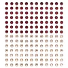 Rhinestone stickers – 336 runde, facetterede stickers i rød og rosa. Ø6 mm