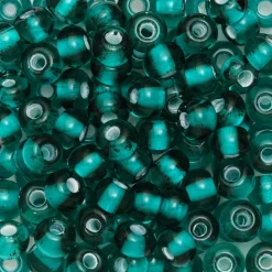 Rocaillesperle 6/0 petrol/hvid