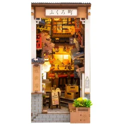 Rolife DIY Bookend Sakura Wine Alley miniature diorama – TGB011, 111×195×221 mm