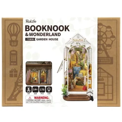 Rolife DIY Booknook Garden House bogstøtte miniature – TGB06, 110×241×203 mm