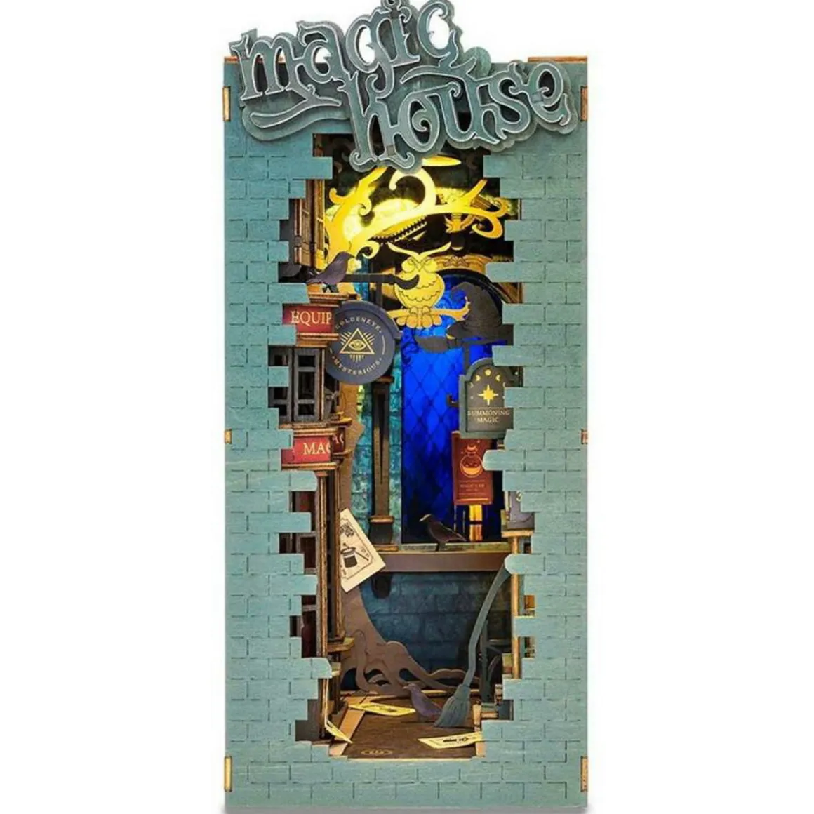 Rolife DIY 3D Bookend Magic House miniature diorama – TGB03, 110×240×180 mm