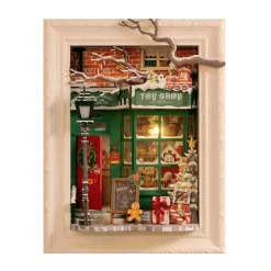 Rolife DIY Santa's Toy Shop miniature i billedramme – DP006, 169×110×218 mm