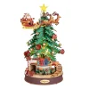 Rolife DIY Wooden 3D-træpuslespil Juletræ med julemusik! AMS01 Ø30 cm, højde 40 cm