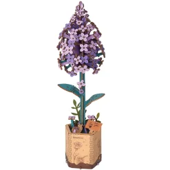 Rolife DIY Wooden Flower 3D-puslespil træblomst TW021 Lilac 75×70×255 mm