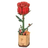 Rolife DIY Wooden Flower 3D-puslespil træblomst TW042 Red Rose 85×65×210 mm