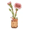 Rolife DIY Wooden Flower 3D-puslespil træblomst TW051 Pink Carnation 120×70×290 mm
