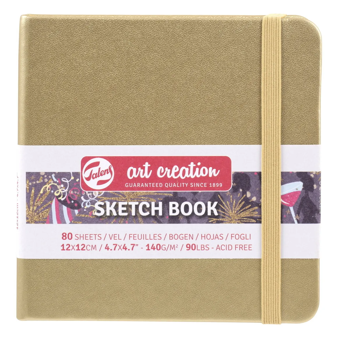 Royal Talens Art Creation Sketch skitsebog 12×12 cm, rosa omslag – 140 g/m², 80 ark