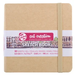 Royal Talens Art Creation Sketch skitsebog 12x12 cm, blomstret omslag – 140 g/m², 80 ark