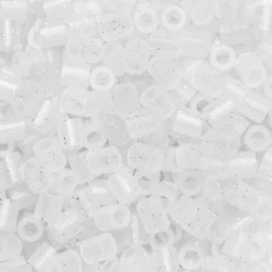 Rørperler Midi 1000 gennemsigtige med glitter, Ø5 mm
