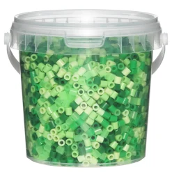Rørperler Midi 4000 stk. i grøn mix + grønne, transparente perler, Ø5 mm