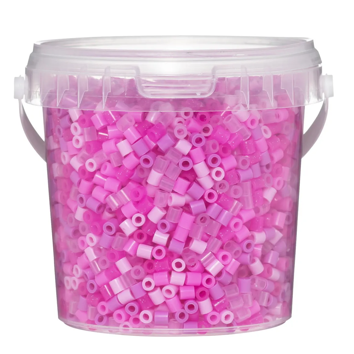 Rørperler Midi 4000 stk. i rosa mix + rosa, transparente glitterperler, Ø5 mm