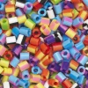 Rørperler Midi 1000 stk. med stribemix i basisfarver, Ø5 mm