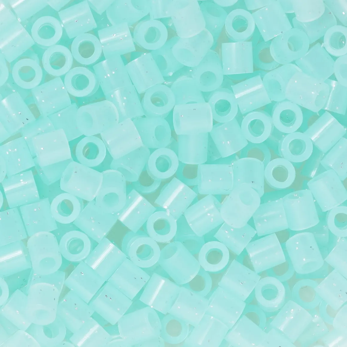 Rørperler Midi 1000 stk. mintgrøn med glitter, Ø5 mm