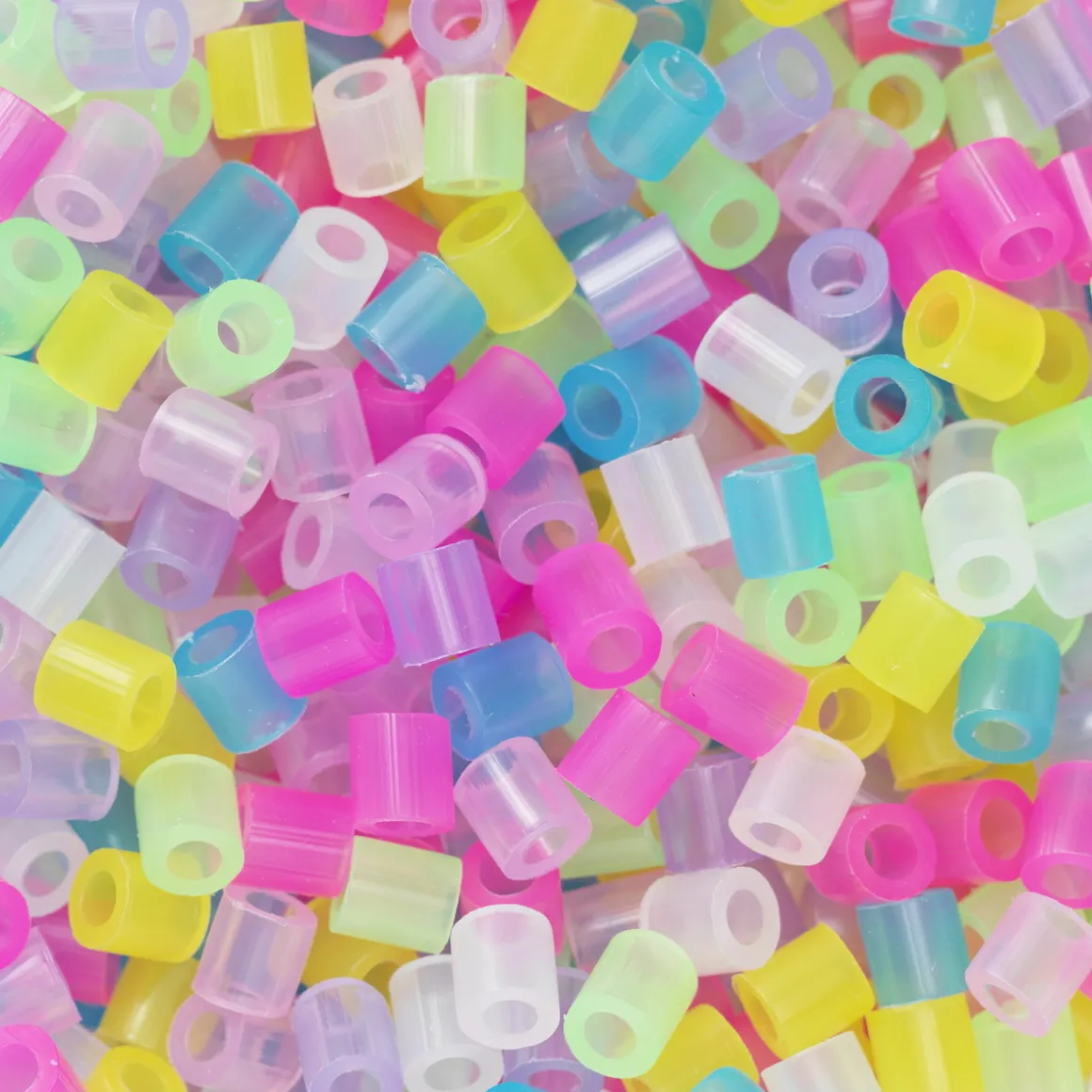 Rørperler Midi 1000 stk. mix med gennemsigtige farver, Ø5 mm